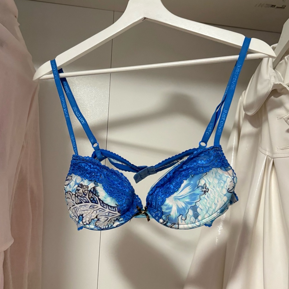 PRICE DROP - Roberto Cavalli Blue Lace Push Up Bra Top